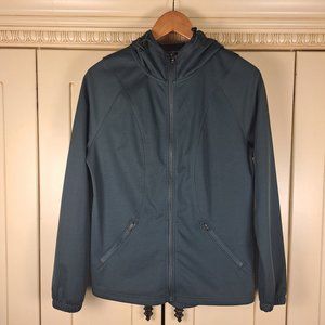 Ascend Women's Lightweight Dark Green Hooded Zip Front Jacket Size XS